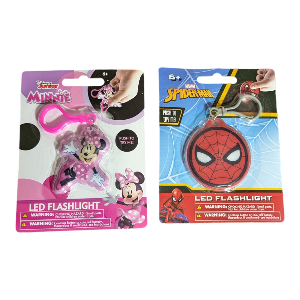 Toys-Led Flashlight - 2 Characters - Spiderman/Minnie Mouse - Brand New Sealed